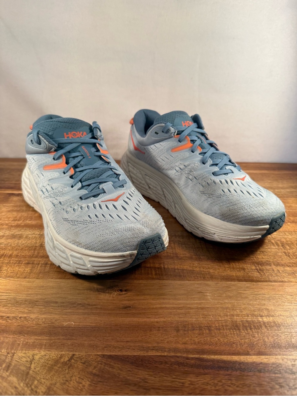 Hoka One One Gaviota 4 Light Blue Mesh Cushioned Sneakers Size 7.5